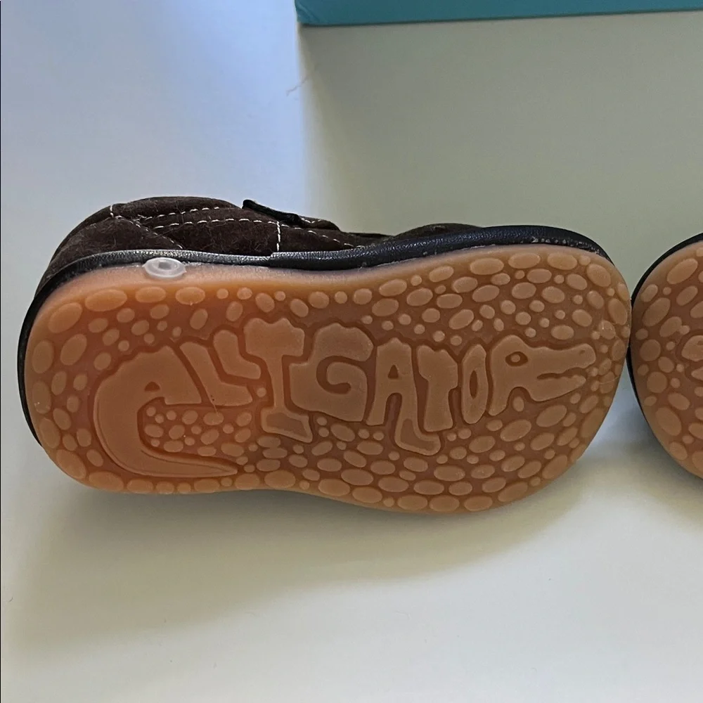 Soft Brown Baby Walker Shoes with Velcro Strap